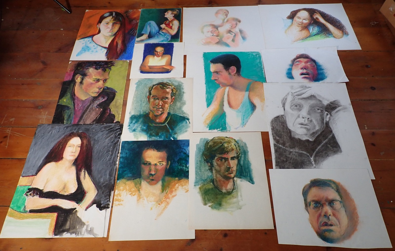 Portrait Pastels Paintings & Misc Art: Largest are approx 22 3/4" x 28 3/4"