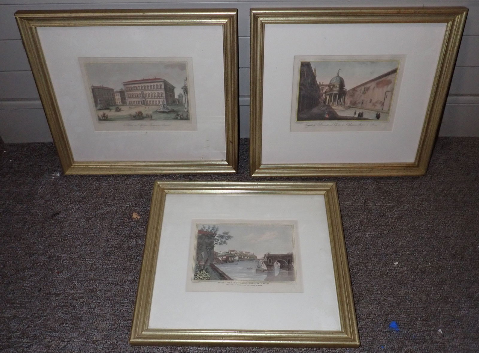 3 Rome Hand Colored Lithographs (1 of 4)