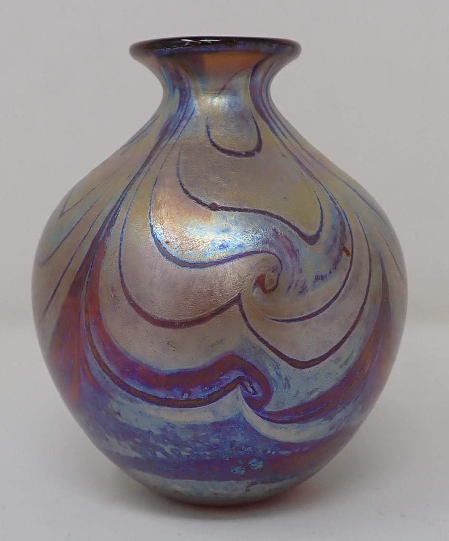 Signed Art Glass Bud Vase (1 of 7)