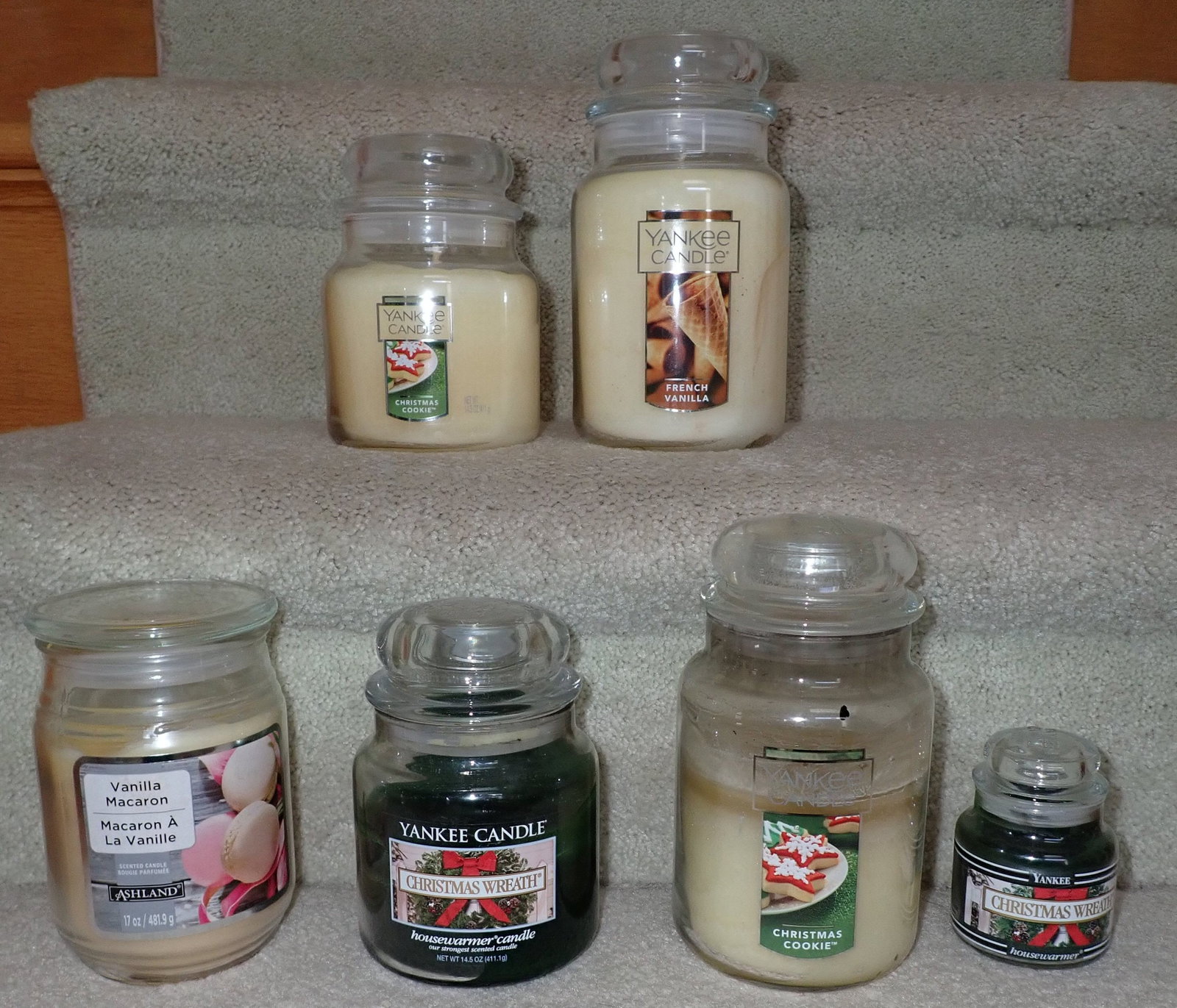 Candles: 2 in back were never used ! NO SHIPPING