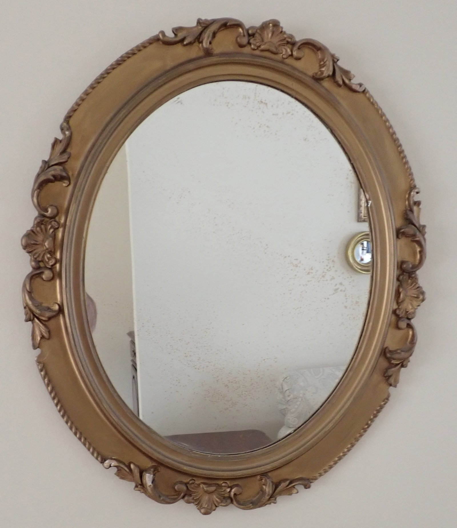 Gold Gilt Wall Mirror: Approx 21 1/2" x 25 1/2". NO SHIPPING