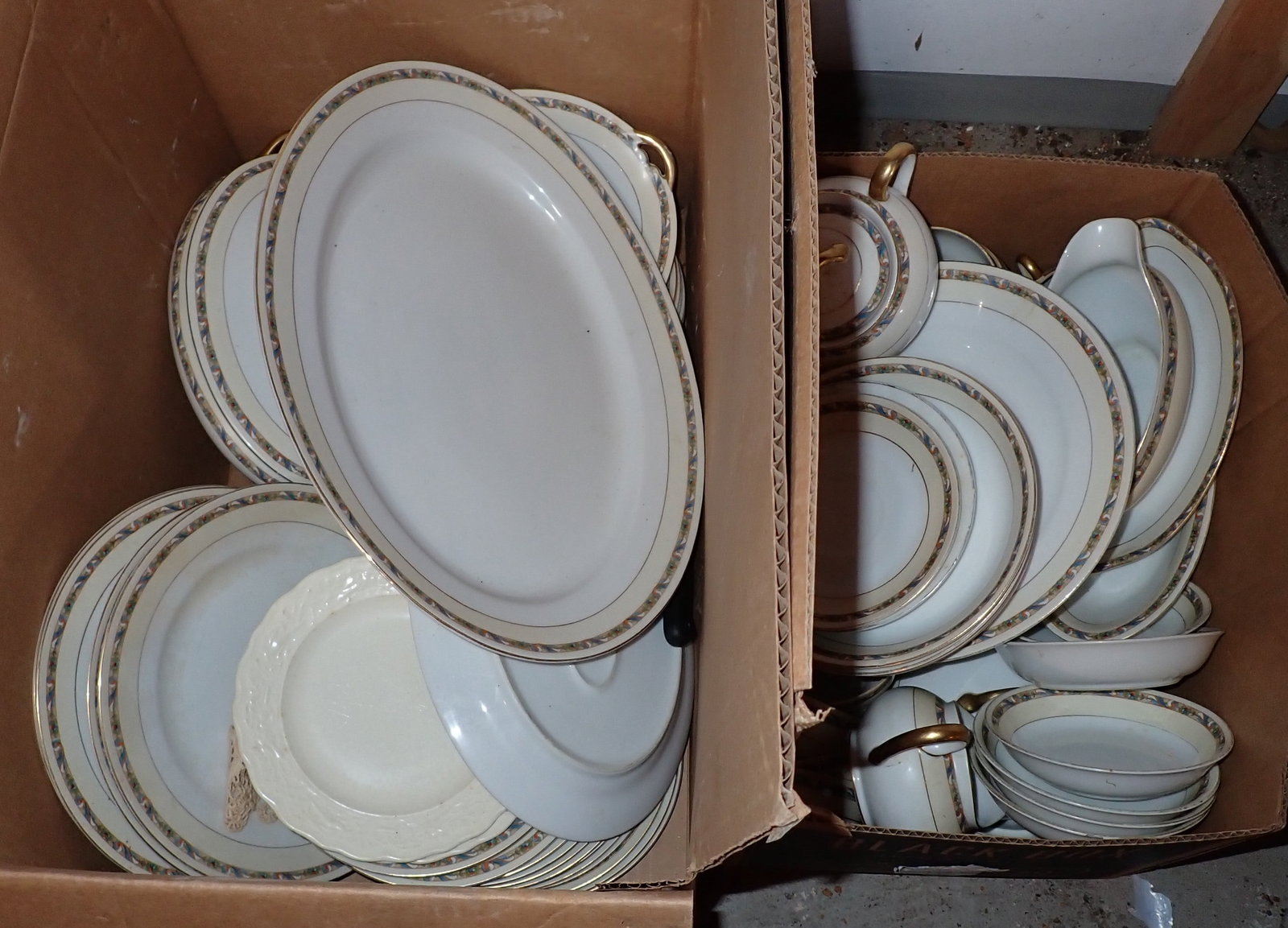 2 Boxes of Japanese China Dinnerware: NO SHIPPING !!!