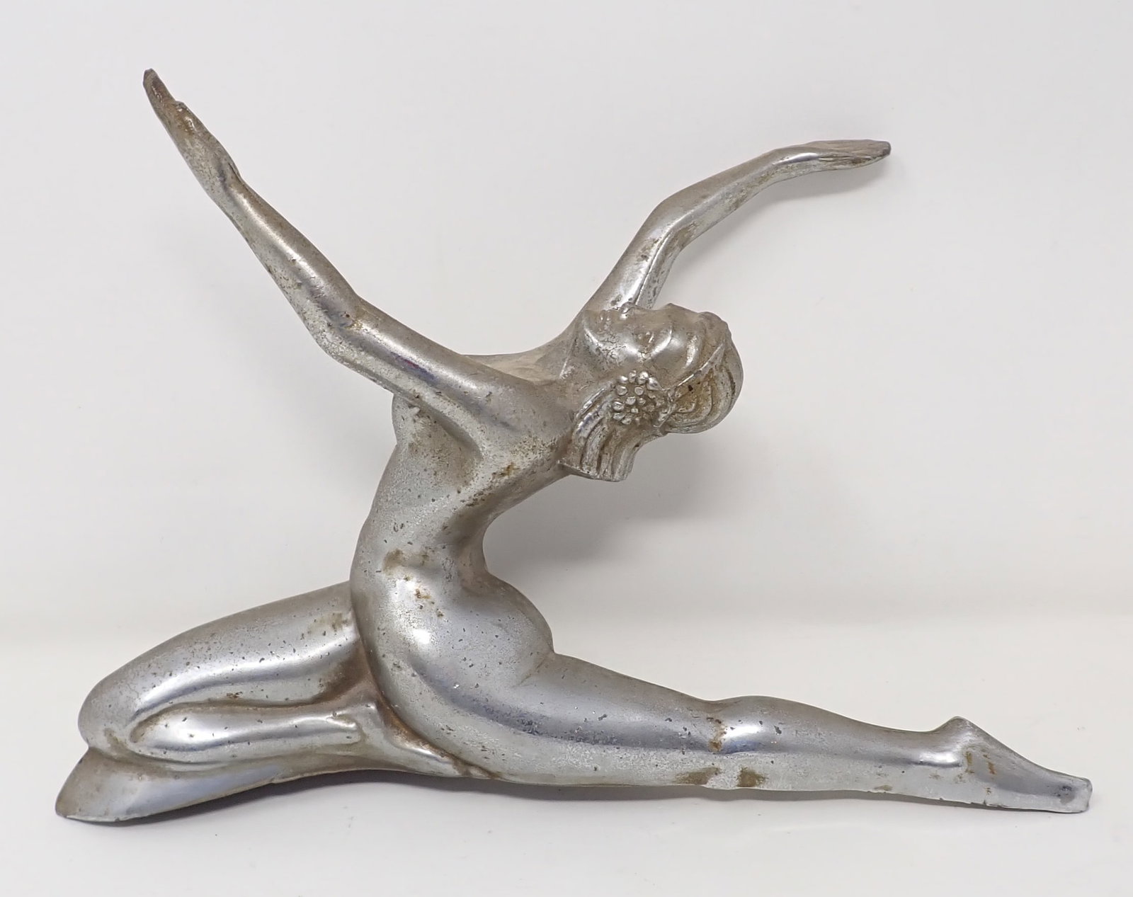 Chrome Nude Goddess Hood Ornament: Approx 9 1/4" long
