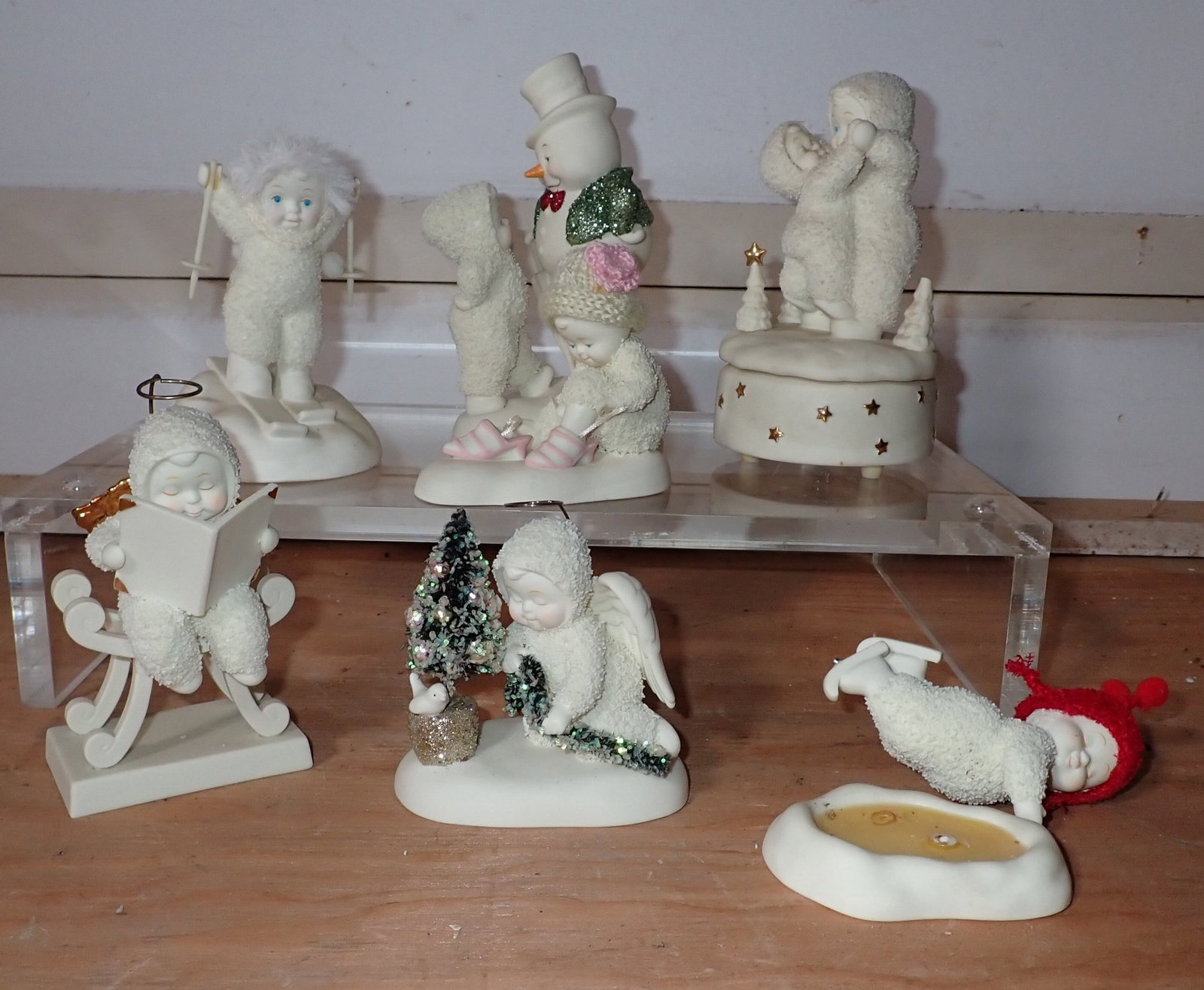 Department 56 Snowbabies: Tallest is approx 6 1/2" tall.