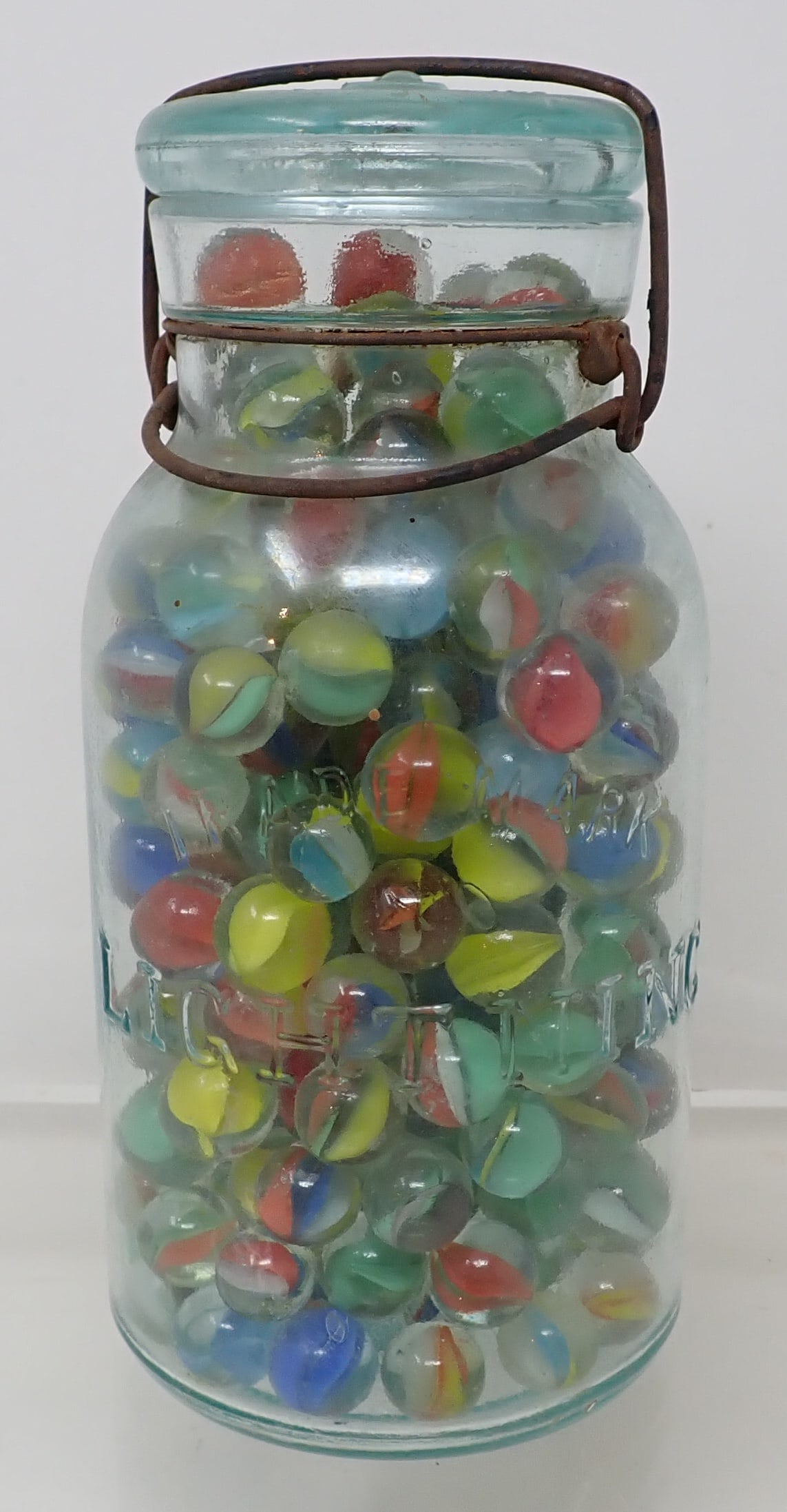 Lightning Canning Jar w/ Marbles: Jar is apprx 8" tall