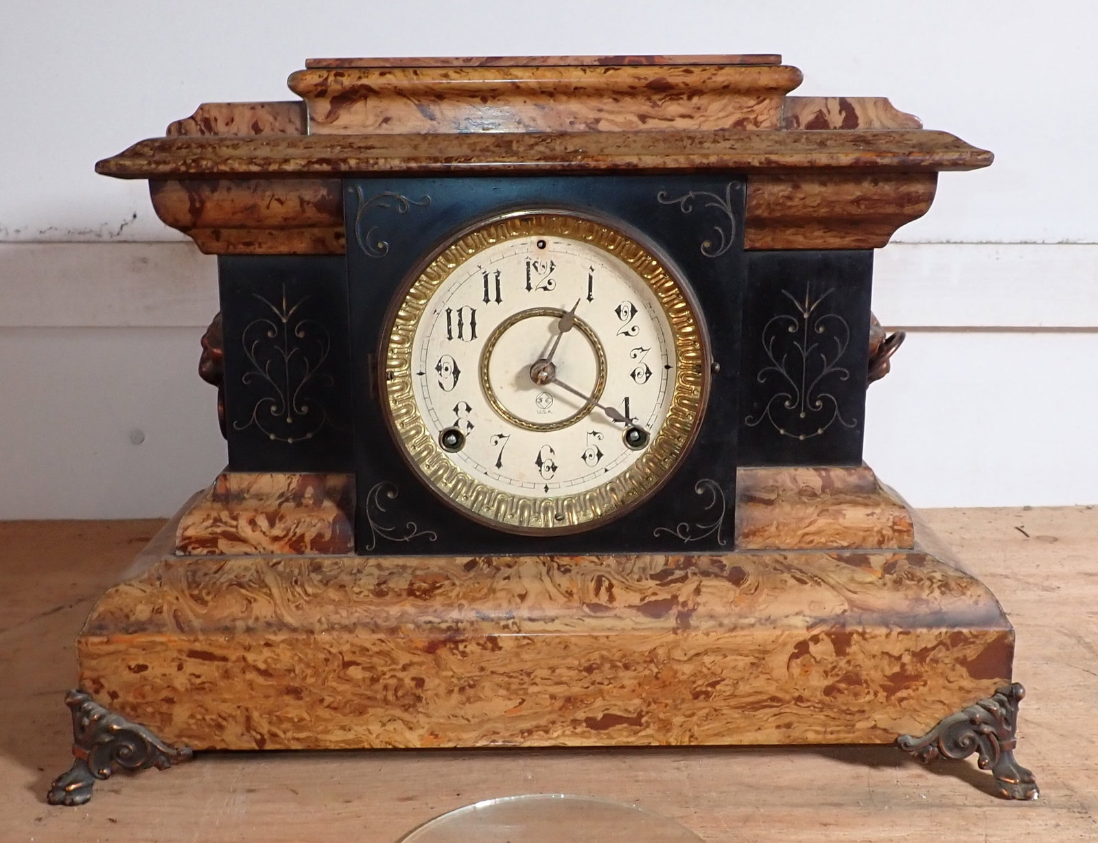 Mantle Clock: Approx 7 1/4" x 16" x 12 1/4" tall.