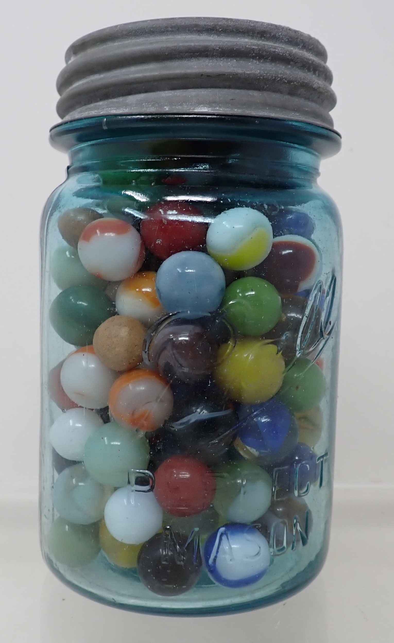 Marbles: Jar is approx 5 1/2" tall