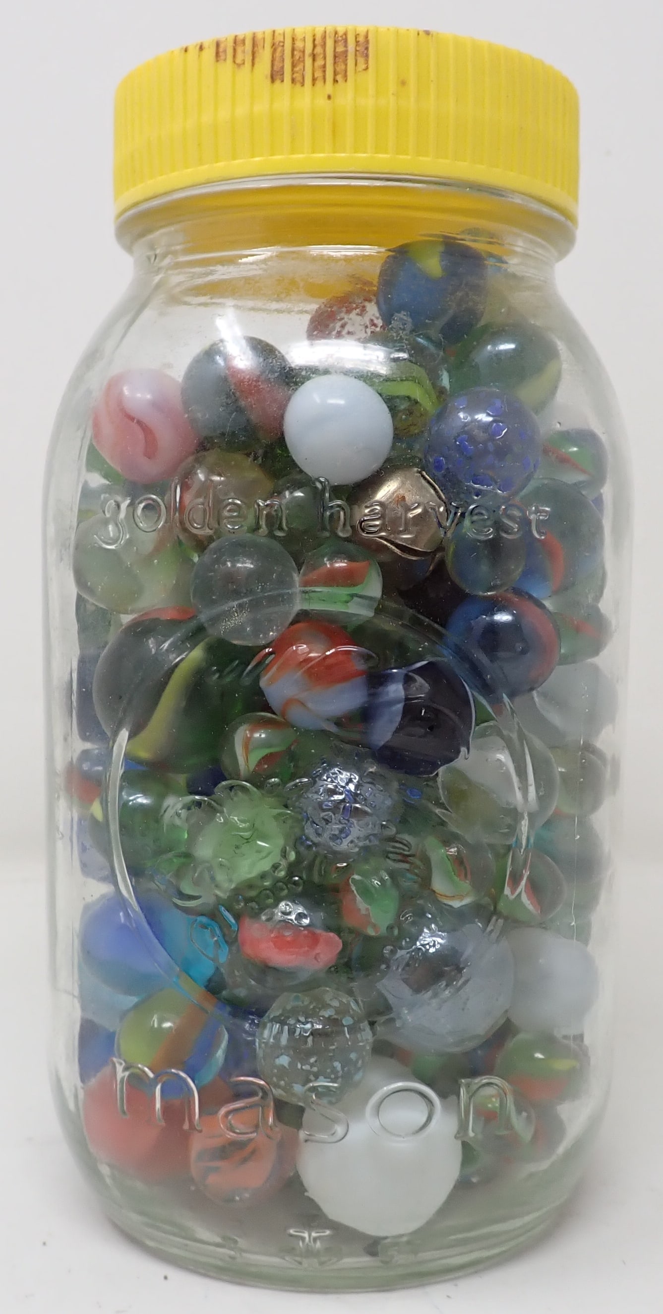 Jar of Marbles incl Pee Wee: Jar is apprx 7 1/4" tall