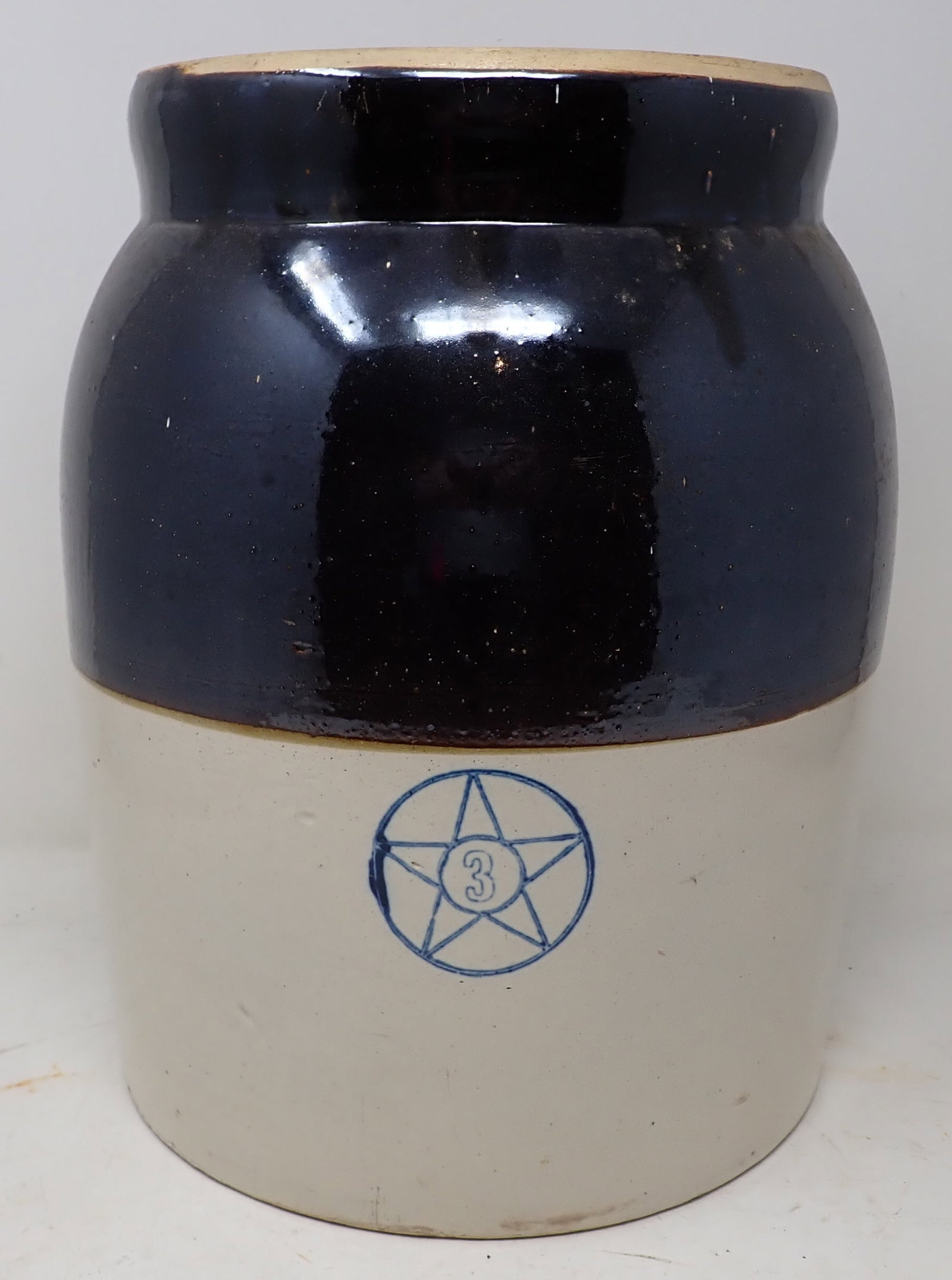3 Gallon Stoneware Butter Churn: Approx 9 1/2" in diameter and 12 1/2" tall