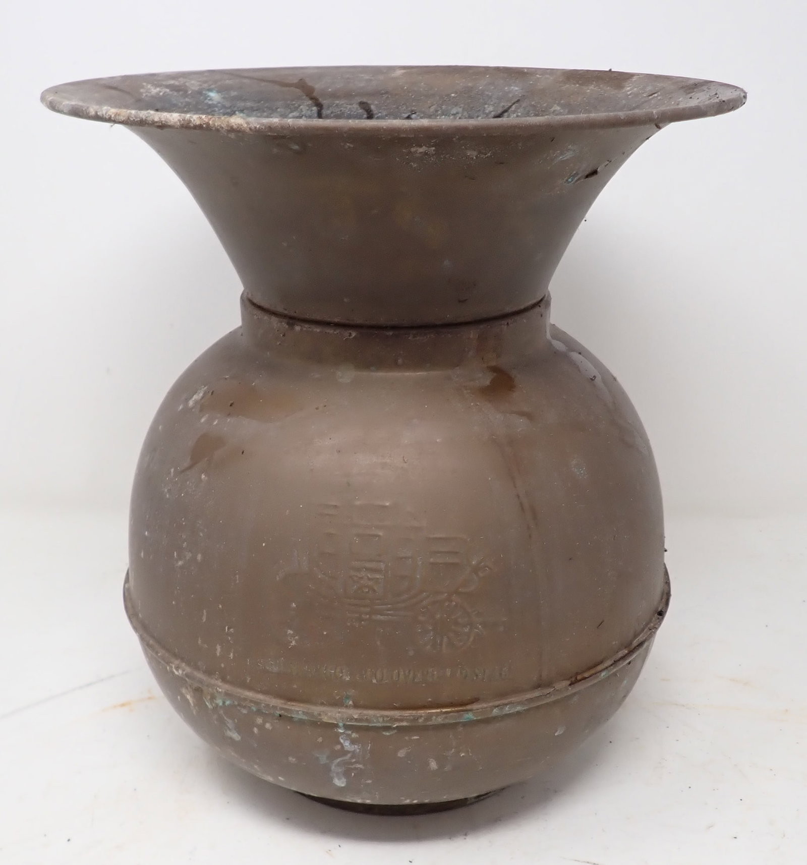 Wellsfargo Brass Spittoon: apprx 9 1/4" in diamter, 10 1/4" tall. No Shipping.