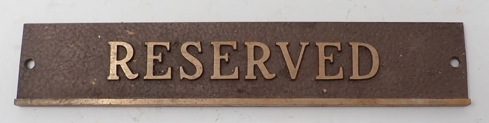 Bronze Reserved Plaque Auction