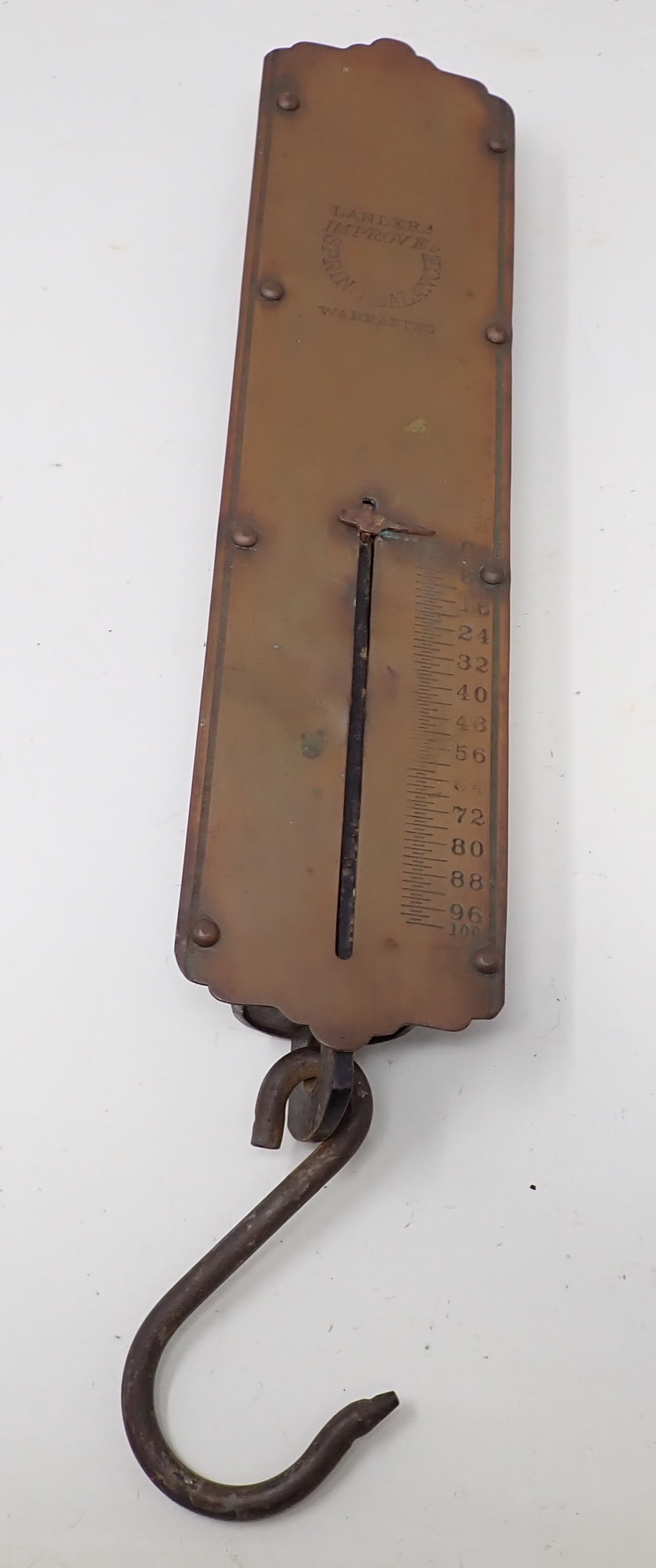 Landers 100lb Brass Spring Balance Scale (1 of 2)