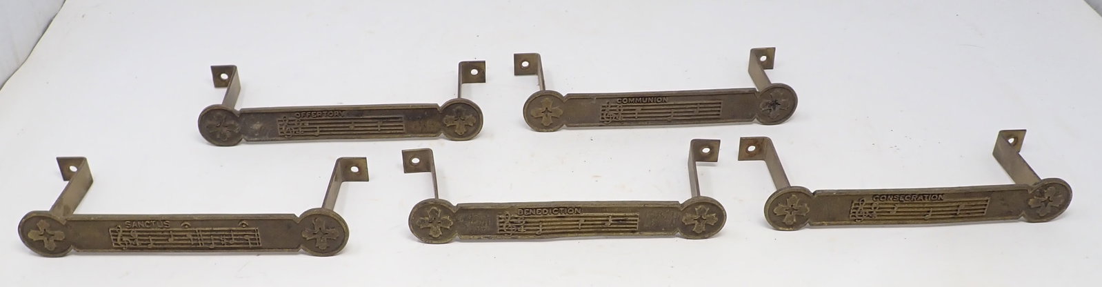 Music Box Handles w/ Brass Finish: Approx 1" x 6 3/4"