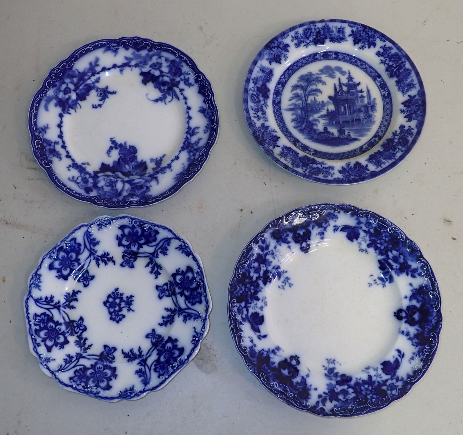 4 Flow Blue Plates (1 of 4)