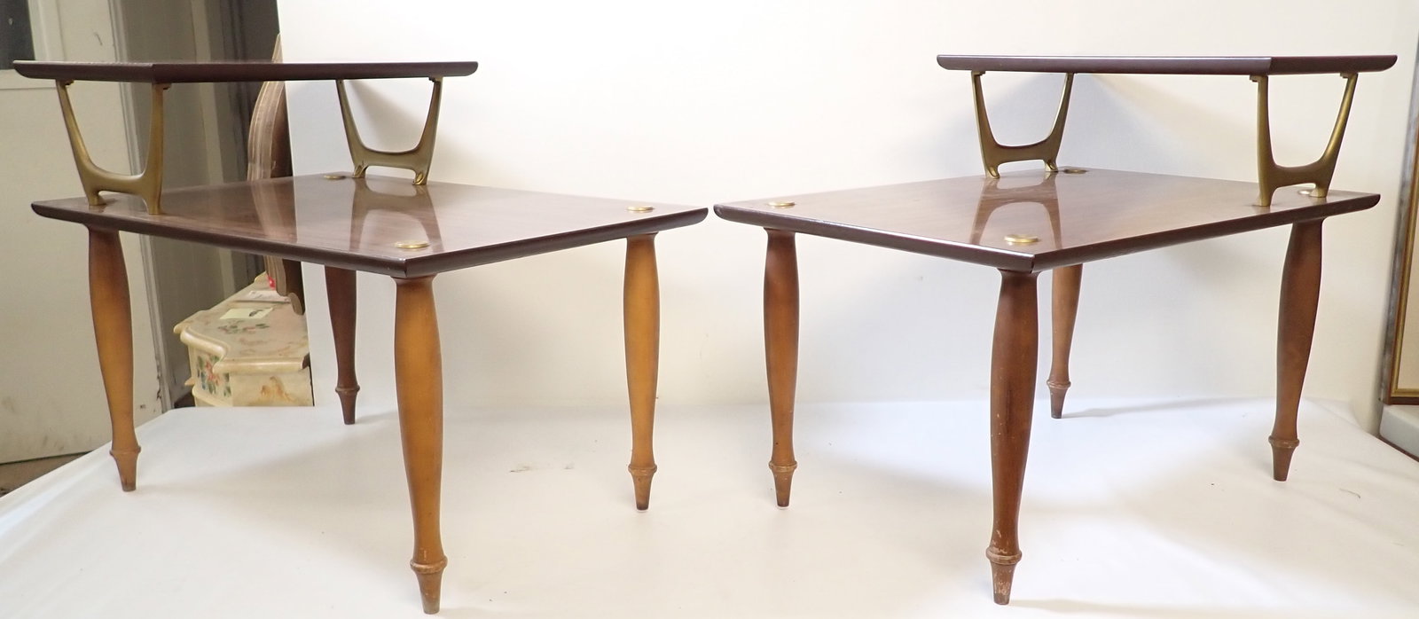 Pair of Tiered MCM End Tables (1 of 7)