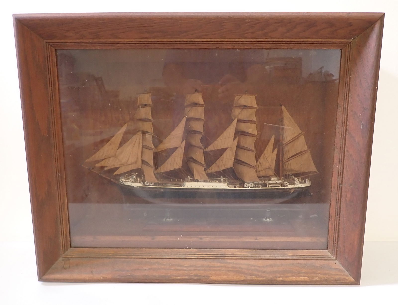 Model Ship in Shadow Box / Display Case (1 of 4)