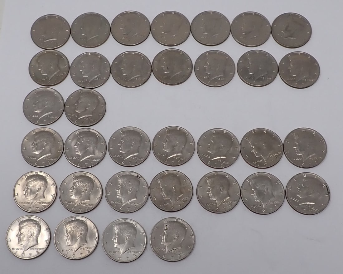 34 Kennedy Half Dollars 1971-1973 (1 of 5)