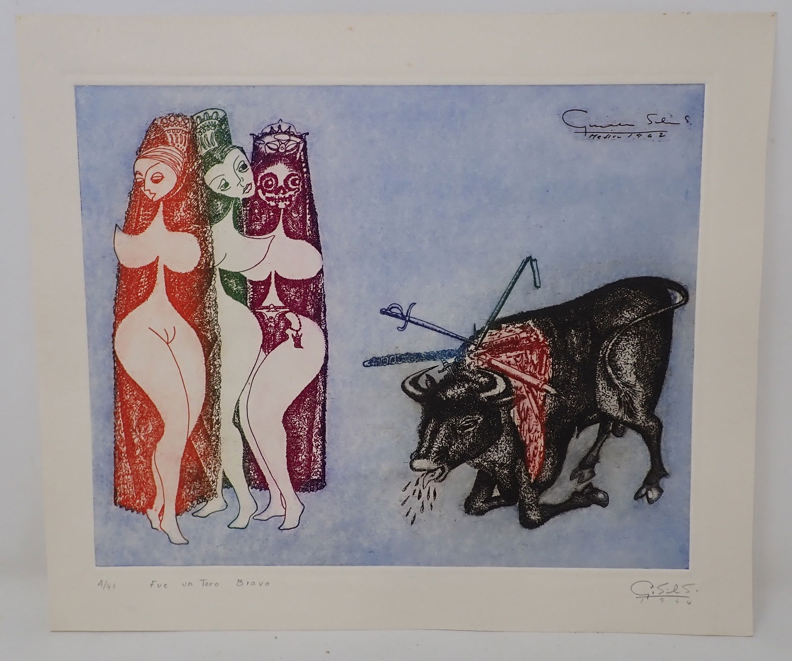 1964 Signed Guillermo Silva Print (1 of 4)