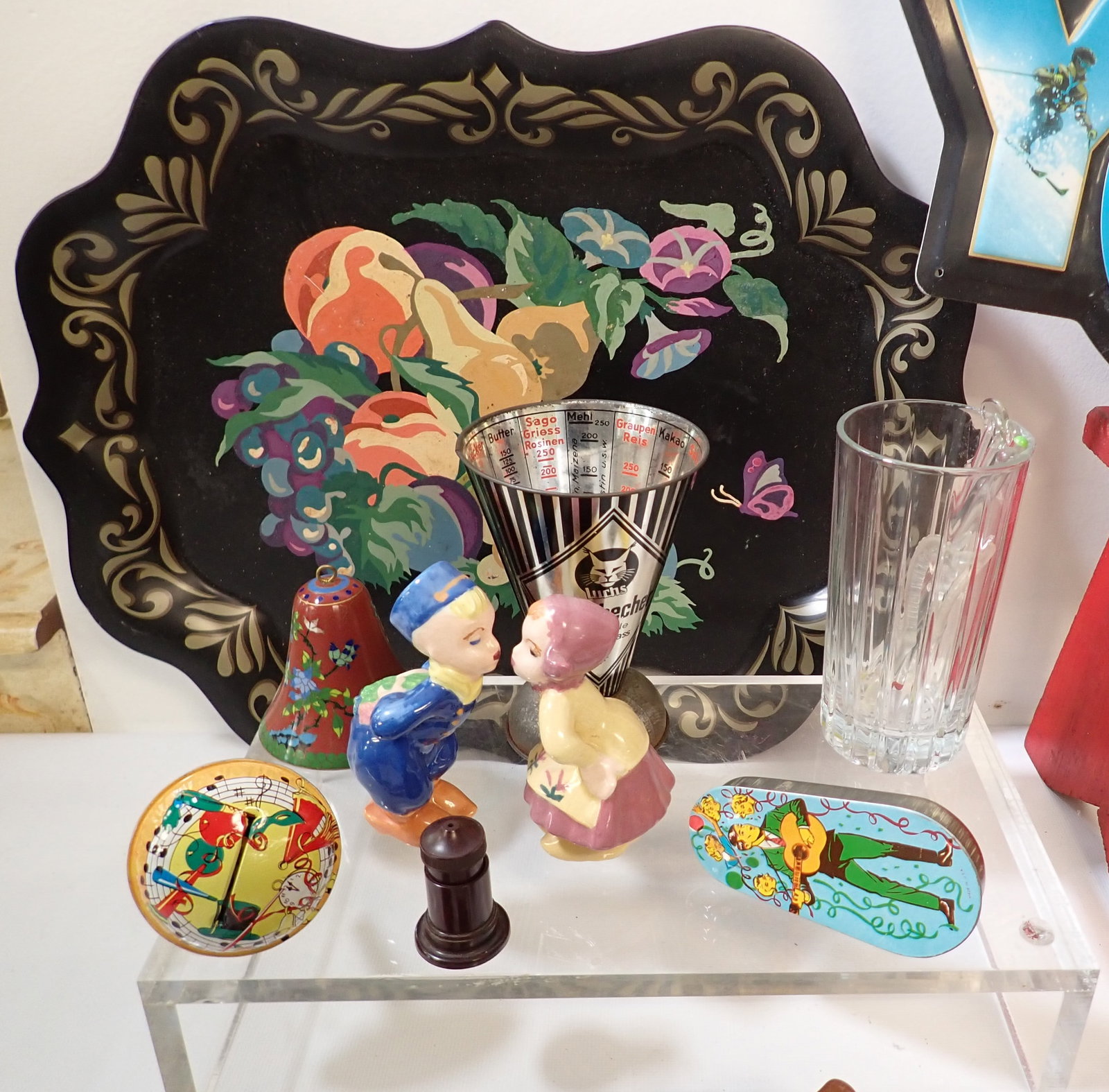 Childs Foot Stool Toleware & Misc (1 of 11)