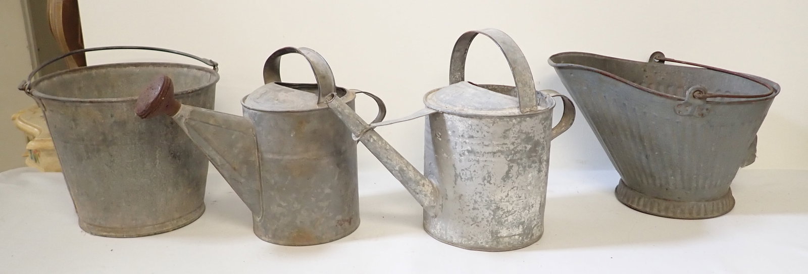 Galvanized Water Cans Coal Scuttle Bucket (1 of 2)