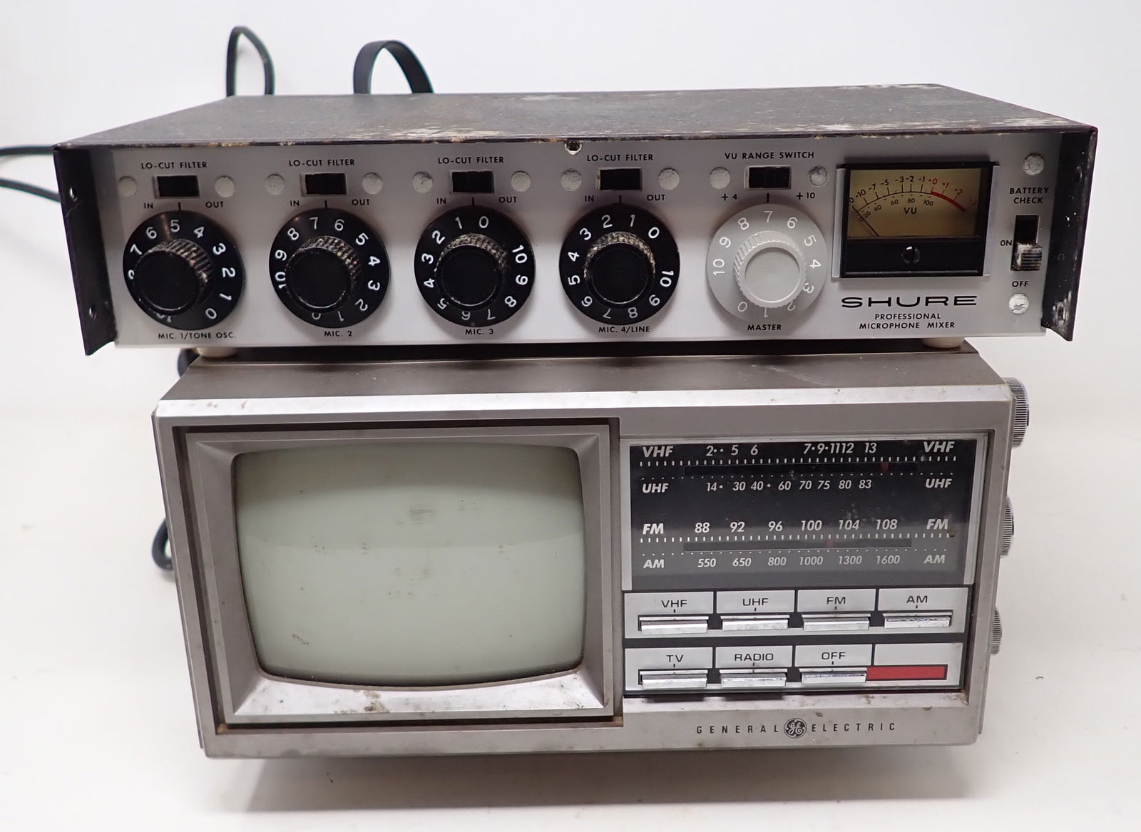 Shure Microphone Mixer GE Portable TV (1 of 2)