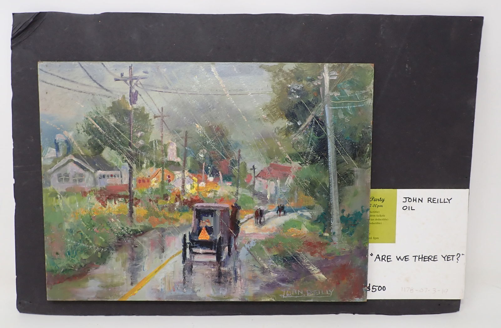 John Reilly Amish Buggy Painting on Board (1 of 6)