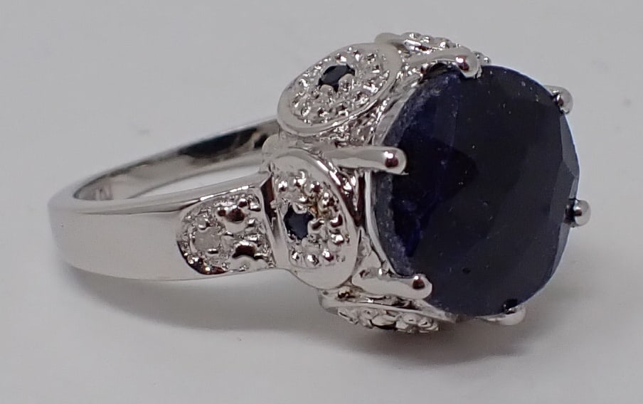 Sterling Silver Diamond & Sapphire Ring (1 of 7)