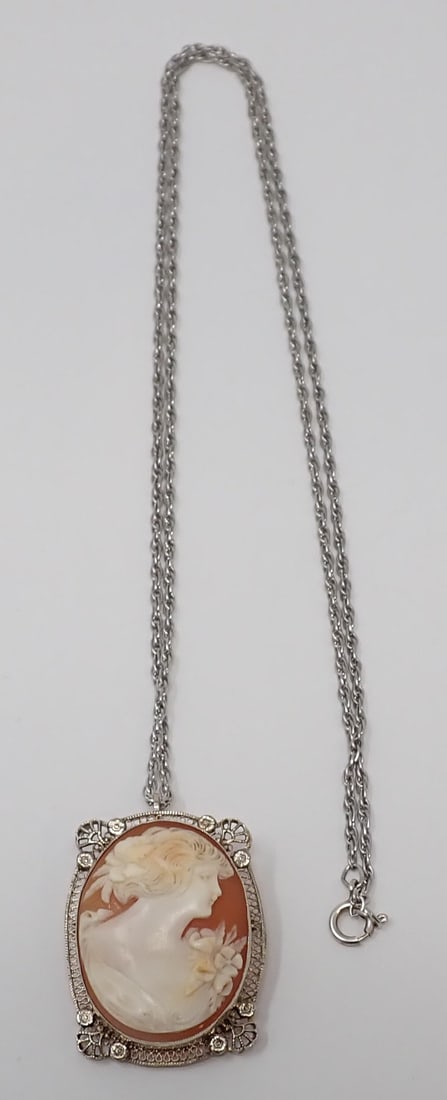 Gold Framed Cameo on Chain (1 of 5)