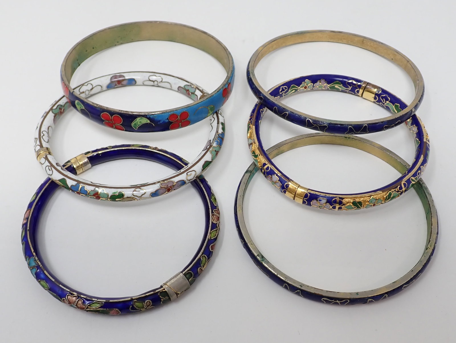 6 Cloisonne Bangle Bracelets (1 of 4)