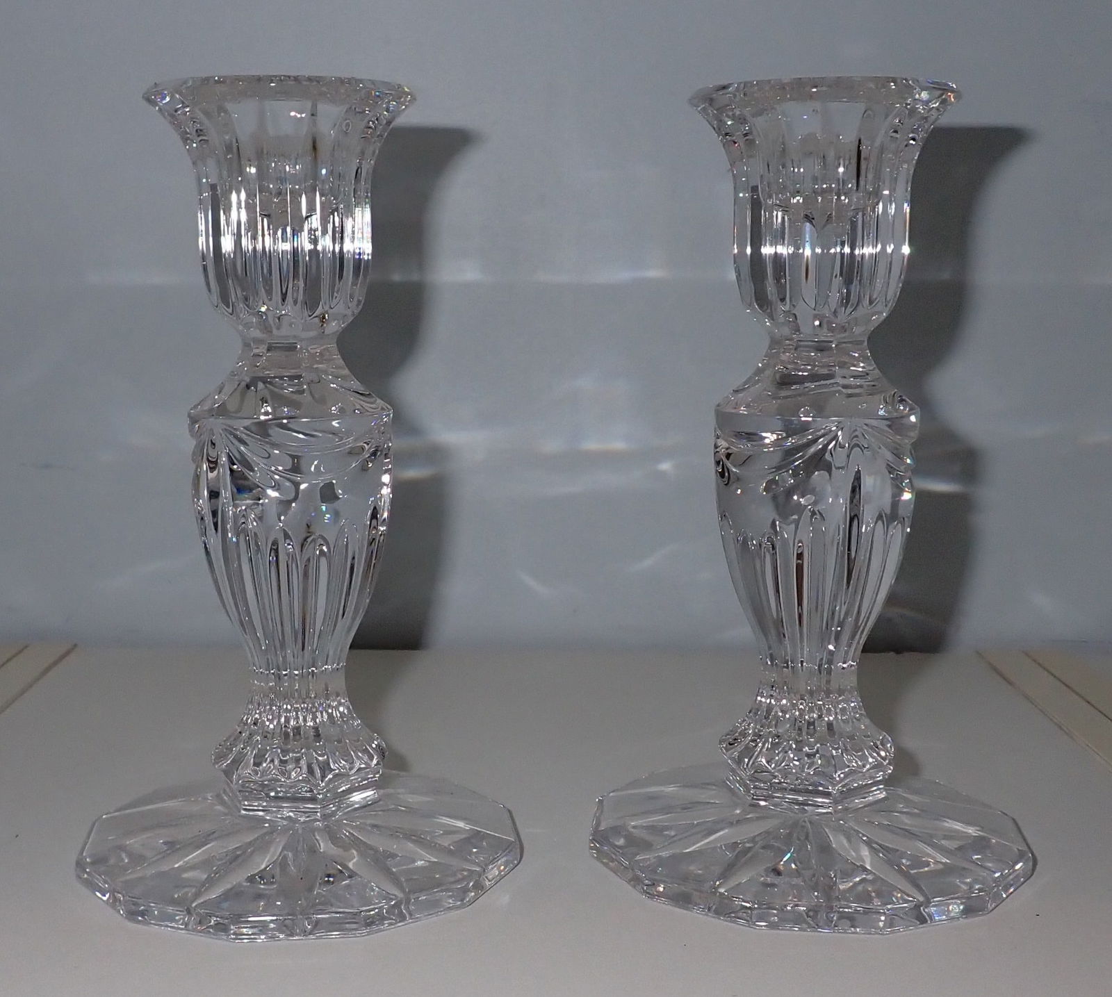Waterford Crystal Candlesticks: Approx 6" tall.