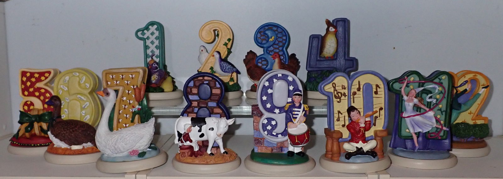 12 Days of Christmas Cookie Presses: Approx 5" tall. No shipping