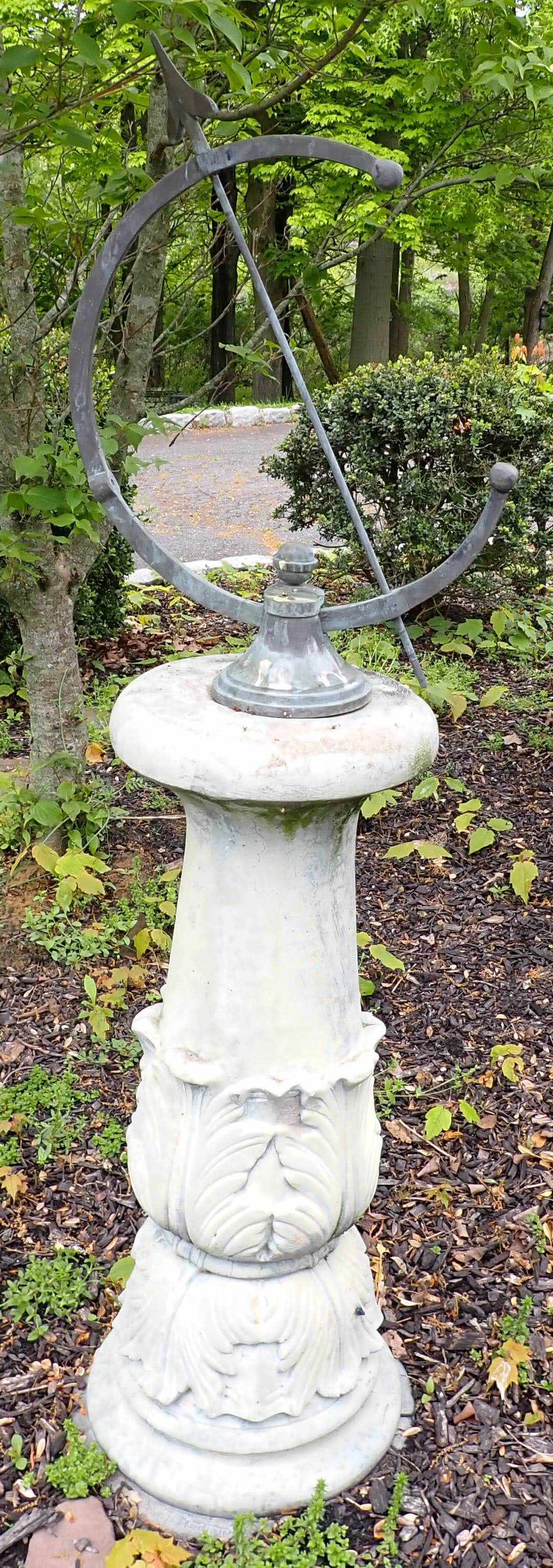 Bronze Armillary on Concrete Pedestal (1 of 4)