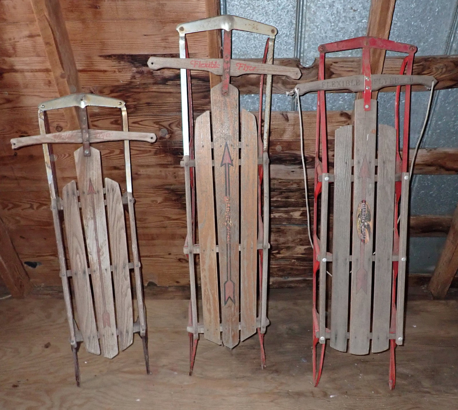 Flexible Flyer 47J F056 Sleds: Longest is approx 56" long. NO SHIPPING !