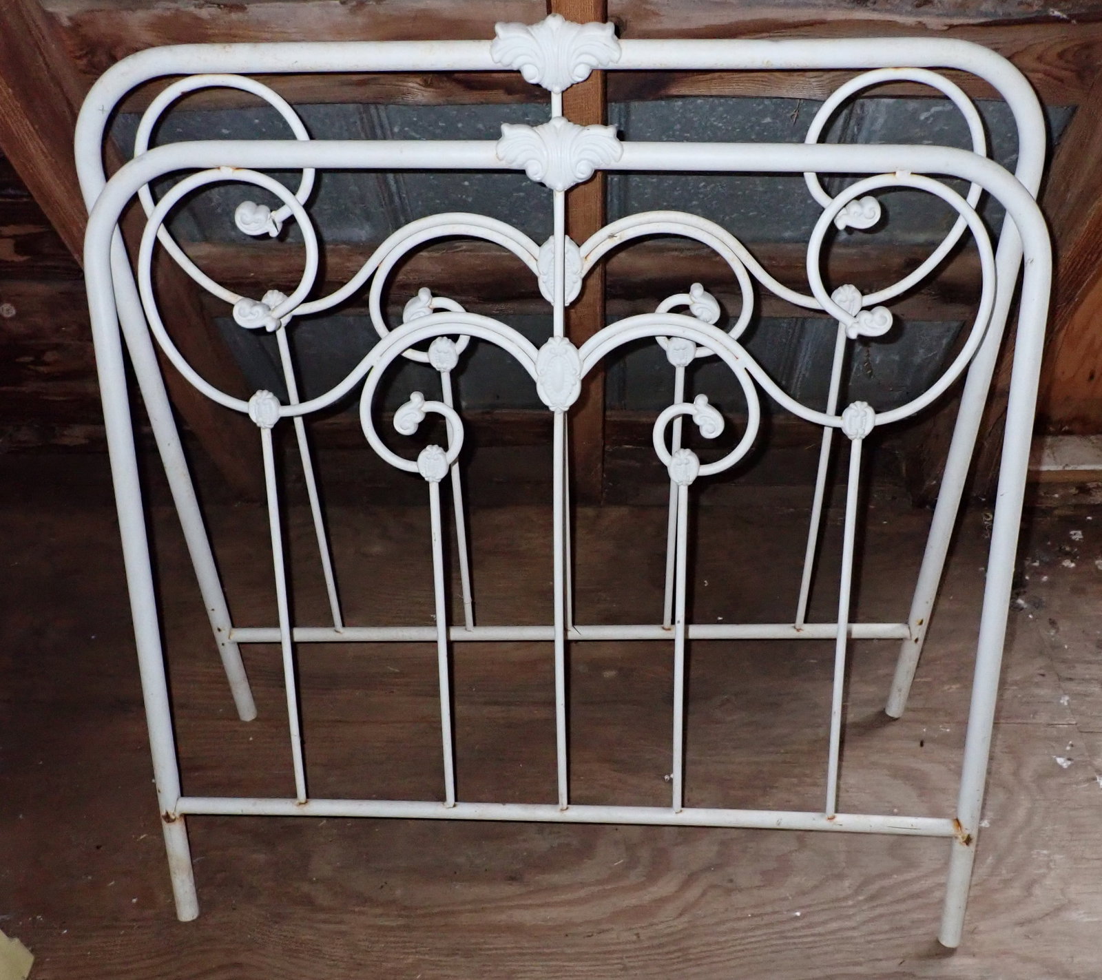 Iron Bed: Apprx 38" x 37". NO SHIPPING