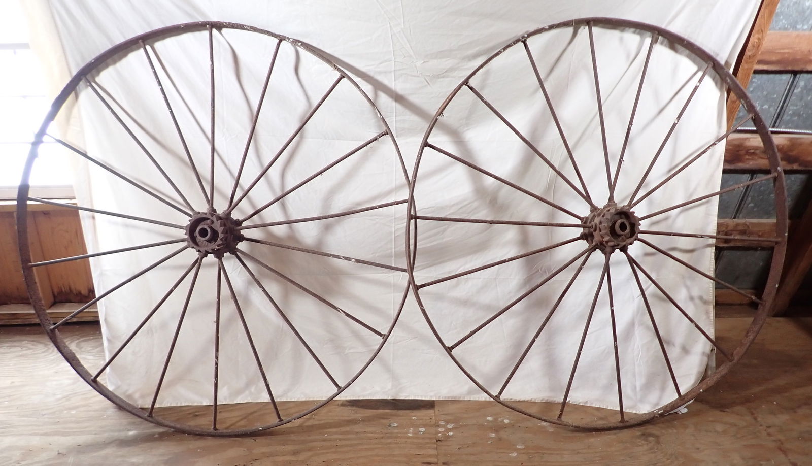 Pair of Iron Wagon Wheels (1 of 4)