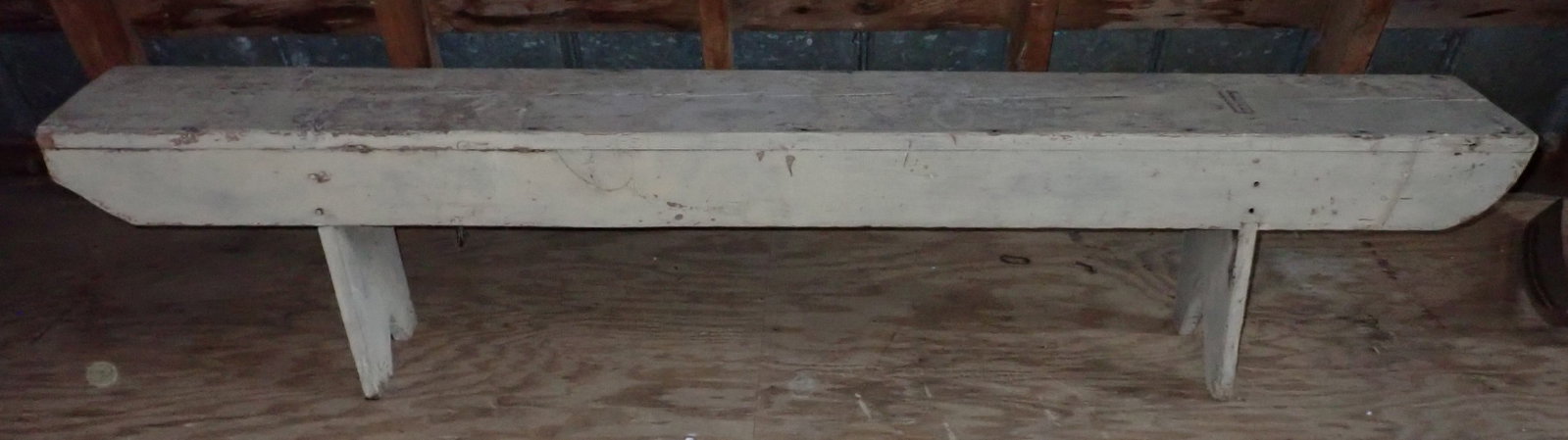 Whitewash Bench: Approx 10 1/2" x 84 1/4" x 18" tall. No shipping
