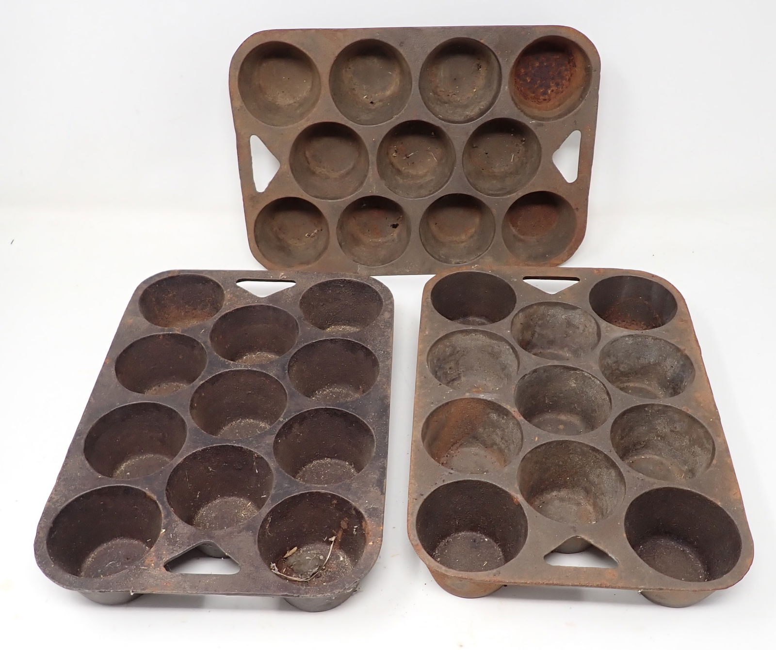 3 Cast Iron Cupcake / Muffin Pans (1 of 3)