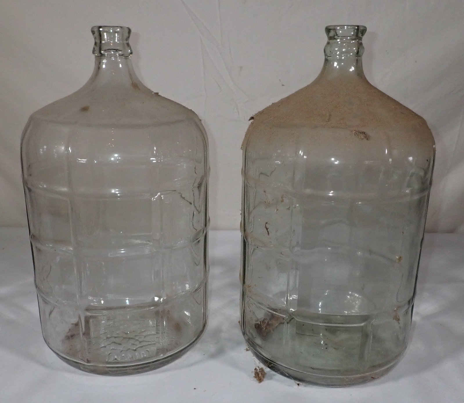 2 Five Gallon Glass Water Bottles: Made in Italy. No shipping