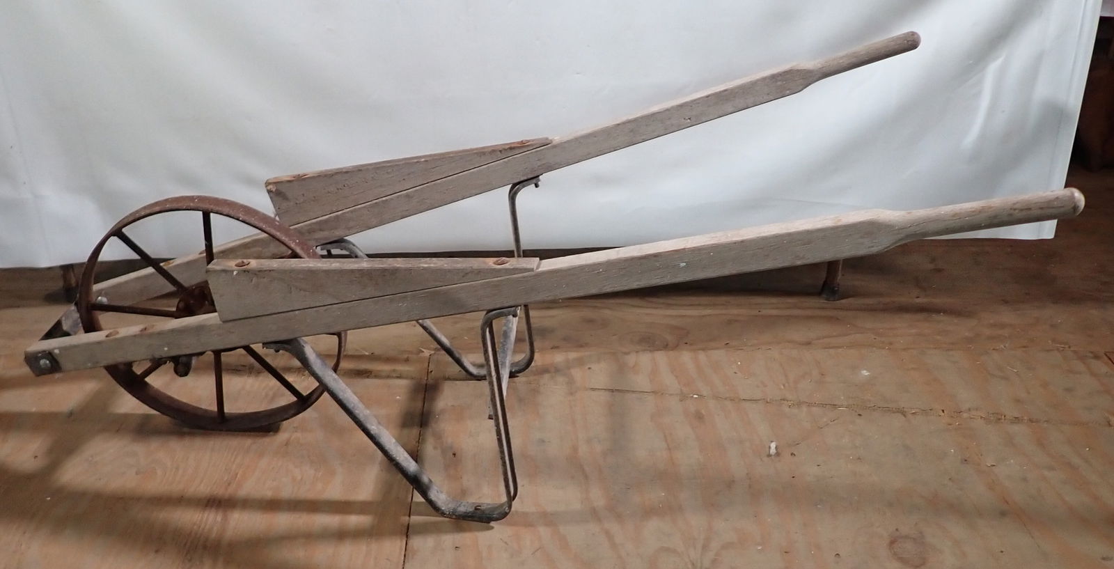 Wheel Barrow Frame w/ Steel Wheel (1 of 2)