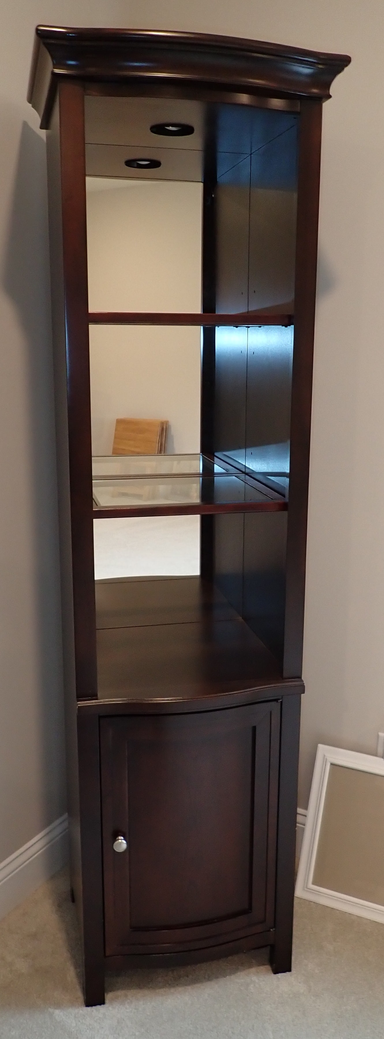 Lighted Curio Cabinet w/ Mirrored Back (1 of 5)