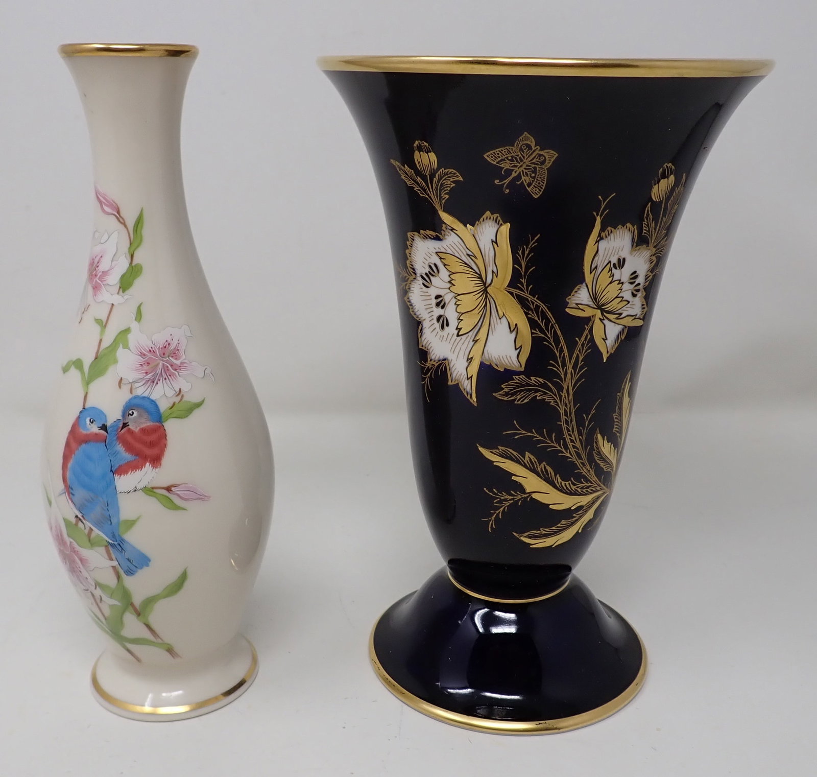 Lenox & Bavaria Vases: Bavaria is apprx 5" in diameter and 7 3/4" tall.