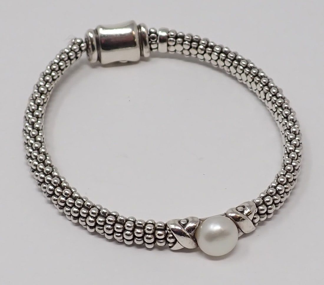 Caviar Luna Sterling and Pearl Bracelet (1 of 6)