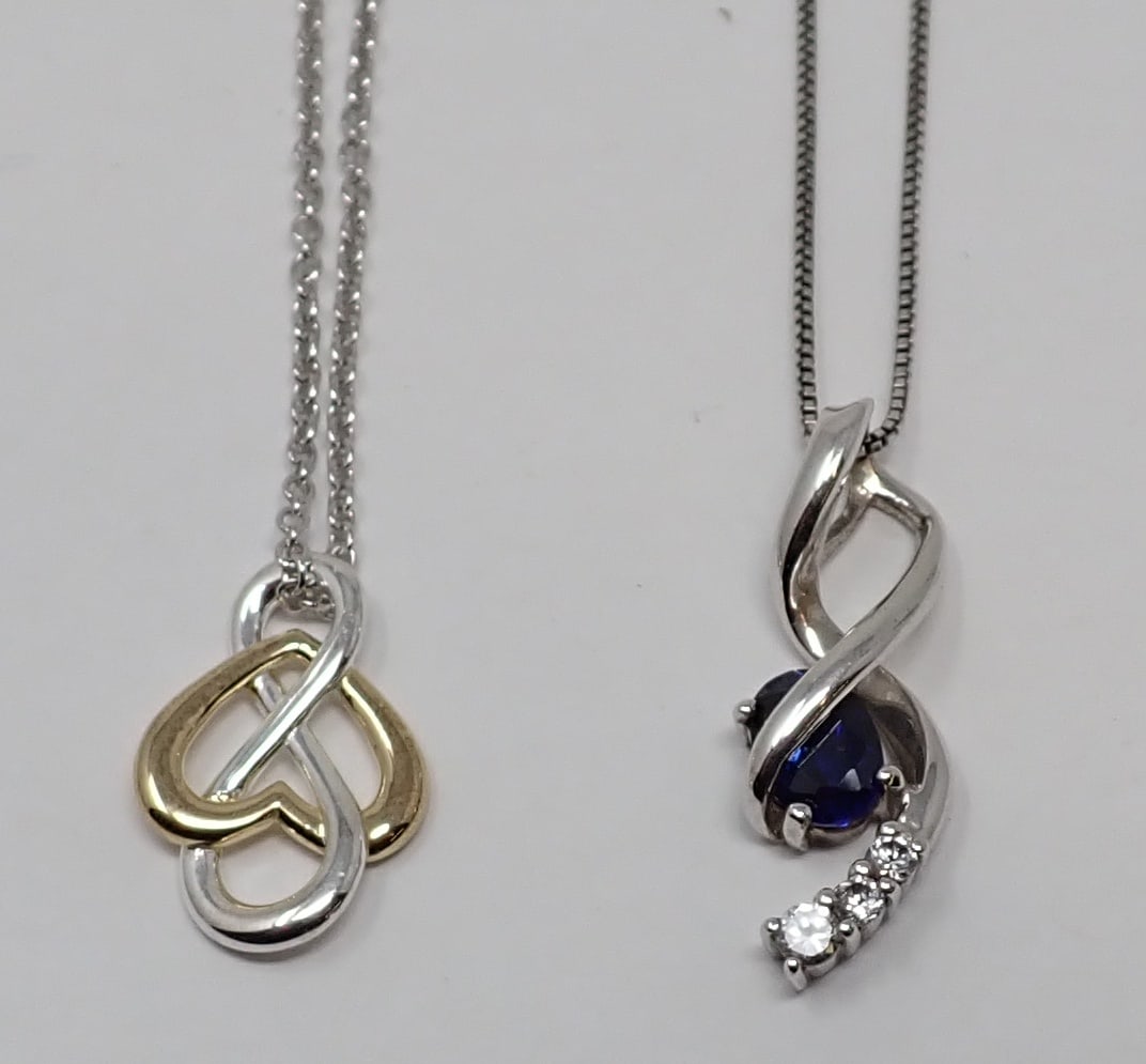 Two Sterling Chains and Pendants (1 of 7)