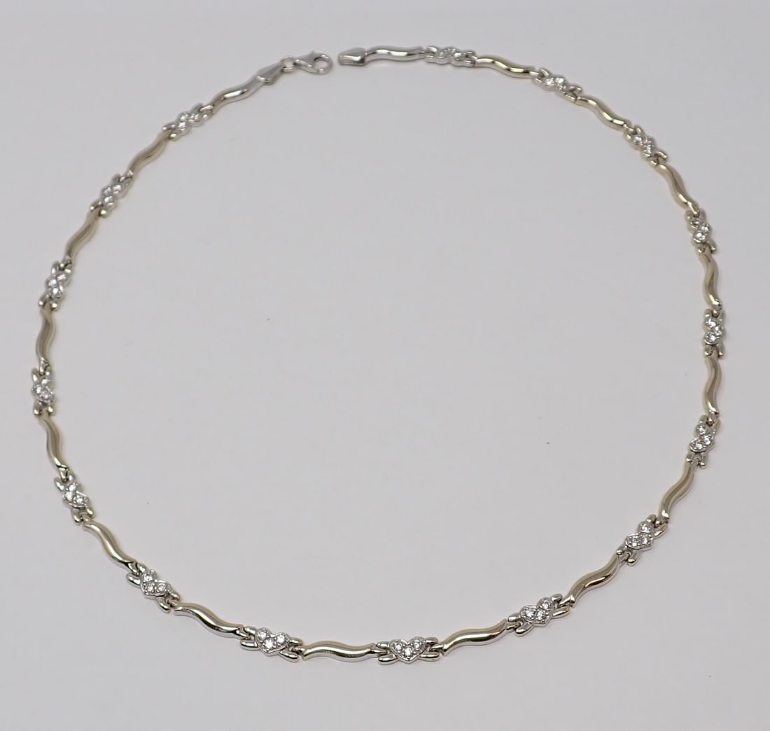 Two-Tone Gold Necklace with Diamonds (1 of 8)