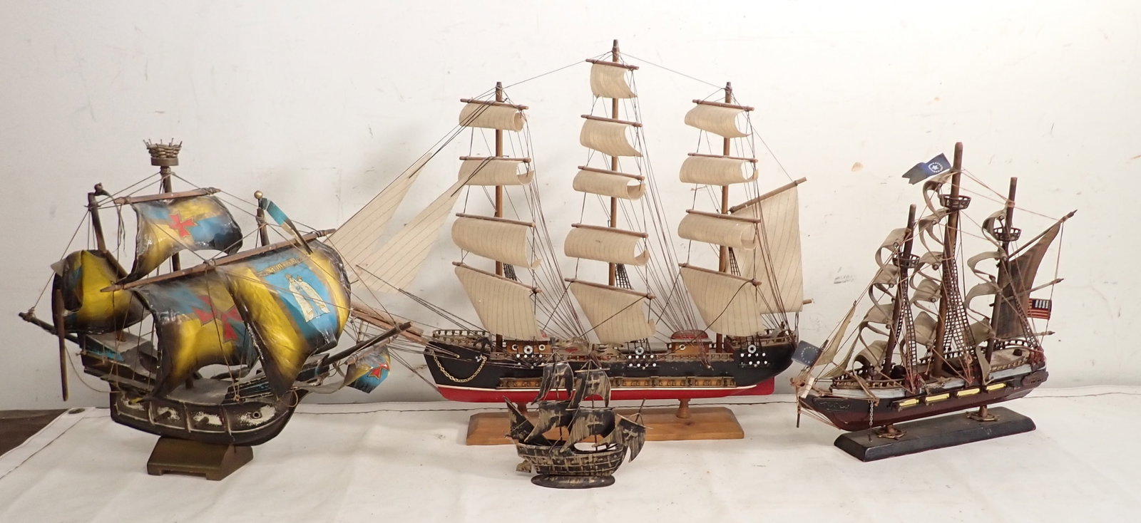 Ship Models: Largest is approx 28" long and 20 1/2" tall. NO SHIPPING