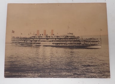 Hudson River Dryline Steamer Washington Irving Postcard