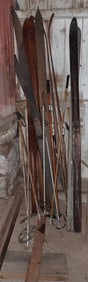 Wooden Skis & Poles