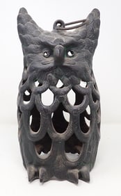 Cast Iron Owl Candle Lamp