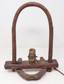 Goat Yoke & Horseshoe Table Lamp