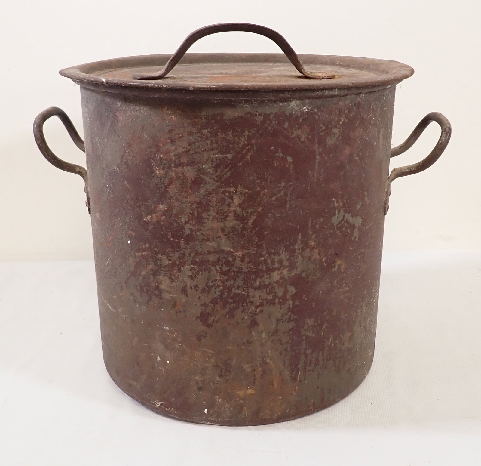 Iron Cook Pot: Approx 13 1/2" in diameter and 15" tall.